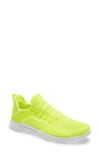 Apl Athletic Propulsion Labs Tracer Neon Techloom And Neoprene Running Sneakers In Yellow/ White