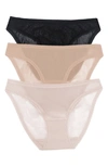 On Gossamer Women's Cotton Hip Bikini Panty, Pack Of 3 1402p3 In Champagne