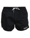 Dsquared2 Icon Metallic-logo Drawstring Swim Shorts In Black
