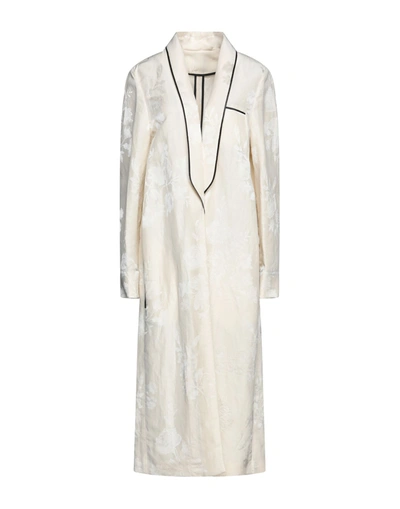 Haider Ackermann Citrine Shawl-lapel Satin Robe Coat In Ivory