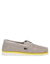 Woolrich Suede Boat Loafers With Rubber Sole In Beige