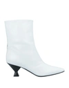 MARIA LUCA MARIA LUCA WOMAN ANKLE BOOTS WHITE SIZE 9 LAMBSKIN
