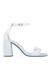 ALBERTO GUARDIANI ALBERTO GUARDIANI WOMAN SANDALS WHITE SIZE 7 SOFT LEATHER