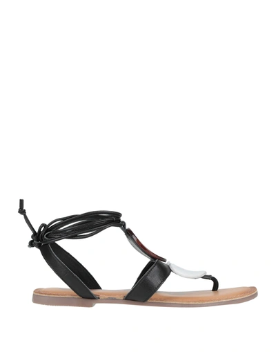 Gioseppo Toe Strap Sandals In Black