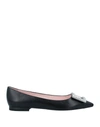Roger Vivier Gommettine Ballet Flats 05 Crystal Buckle In Black