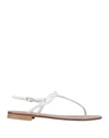 Paolo Ferrara Toe Strap Sandals In White