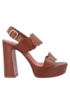 Santoni Woman Sandals Brown Size 8 Soft Leather