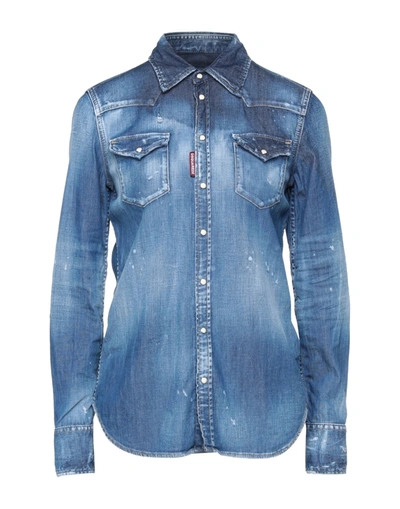 Dsquared2 Denim Shirts In Blue