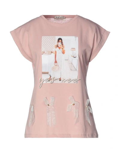 Yes Zee By Essenza T-shirts In Blush