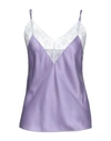 Maje Womens Parma Violet Leatoni Silk Satin And Lace Camisole Top 12 In Light Purple