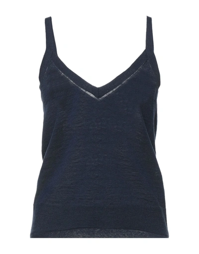 Ballantyne Tank Tops In Dark Blue