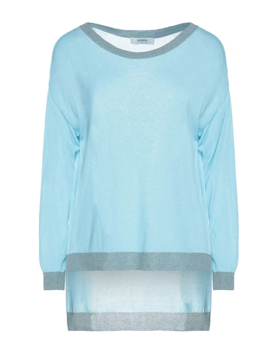 Alpha Studio Sweaters In Blue