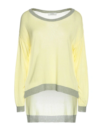 Alpha Studio Sweaters In Yellow