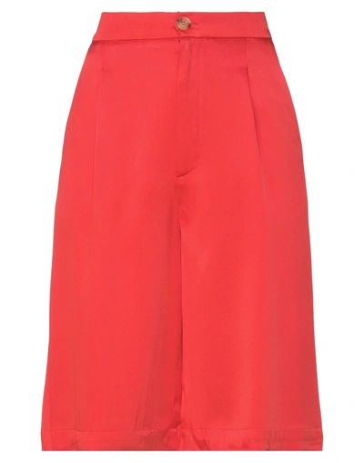 Semicouture Woman Shorts & Bermuda Shorts Red Size 4 Acetate, Viscose