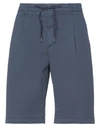 40weft Man Shorts & Bermuda Shorts Midnight Blue Size 36 Cotton, Elastane