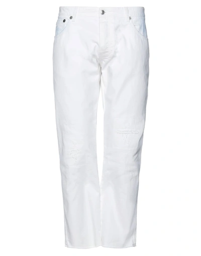 Ermanno Scervino Man Denim Pants White Size 38 Cotton