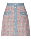 Maje Jenise Button-embellished Organic Cotton-blend Tweed Mini Skirt In Coral