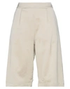 Semicouture Woman Shorts & Bermuda Shorts Beige Size 4 Viscose, Cotton, Silk, Elastane