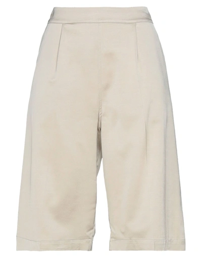 Semicouture Woman Shorts & Bermuda Shorts Beige Size 6 Viscose, Cotton, Silk, Elastane