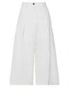 Isabel Benenato Cropped Pants In Ivory