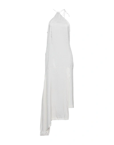 Materiel Long Dresses In White