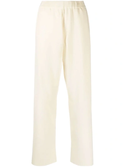 Auralee High-waisted Knitted Trousers In Neutrals