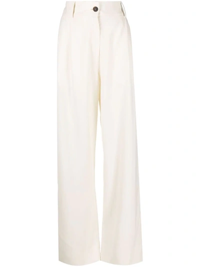 Studio Nicholson High Waisted Straight Leg Trousers In Neutrals