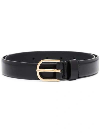 Totême Wide Trousers Leather Belt In Black