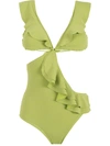 CLUBE BOSSA RUFFLED CUT-OUT SWIMSUIT