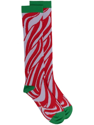 Henrik Vibskov Babka Abstract Socks In Red