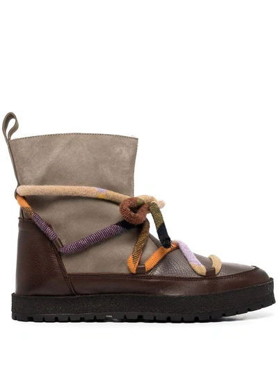 Henrik Vibskov The Sugar Crossover-lace Boots In Brown