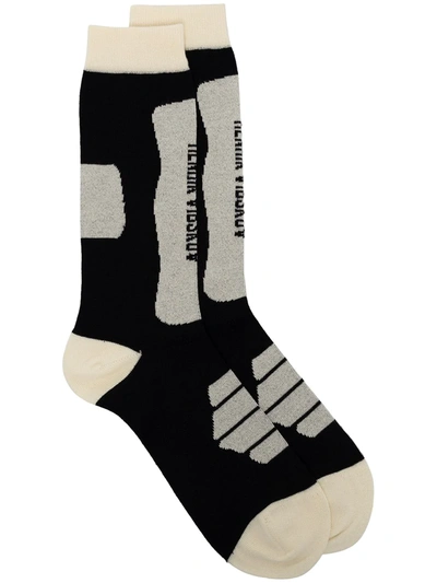 Henrik Vibskov Ski Panelled Wool-cotton Socks In Black