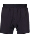 Comme Des Garçons Shirt Front Button Detail Boxers In Blue