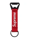 Supreme Bottle Opener Webbing Keychain In Red