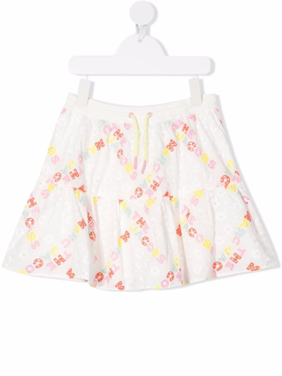 The Marc Jacobs Kids' Broderie-anglaise Tiered Miniskirt In White