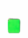 Comme Des Garçons Panelled Zip-up Wallet In Green