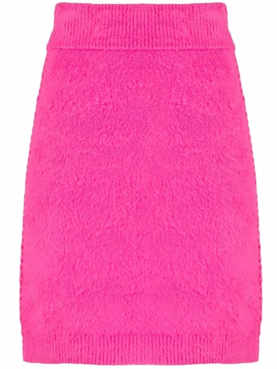 Helmut Lang Brushed Cotton-blend Mini Skirt In Pink