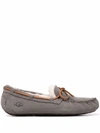 Ugg Dakota Womens Suede Shearling Lined Moccasin Slippers In Grey