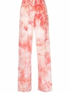 Alexander Mcqueen Tie-dye Straight Leg Pyjama Pants In Red