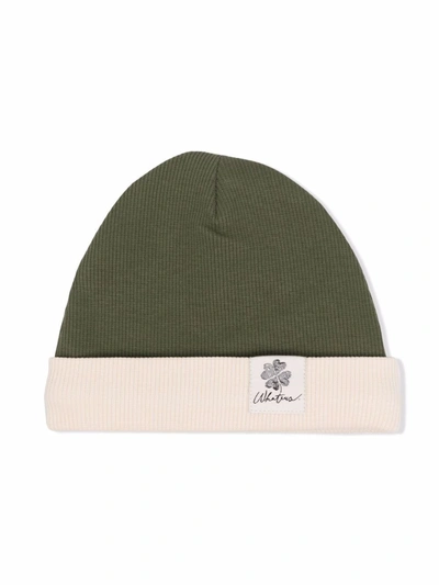 Whatevs Babies' Logo-patch Detail Beanie In Green