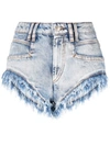 Isabel Marant Étoile Distressed-effect Denim Shorts In Blue