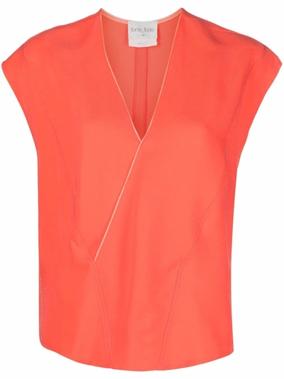 Forte Forte Crossover-detail T-shirt In Orange