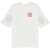 BURBERRY BURBERRY OPTIC WHITE OVERSIZED CUT-OUT SLEEVES T-SHIRT