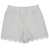 BURBERRY BURBERRY LIGHT PEBBLE GREY LACE AND COTTON SHORTS