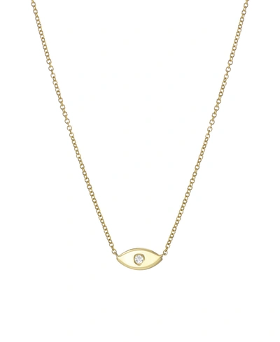 ZOE LEV DIAMOND 14K GOLD EVIL EYE NECKLACE