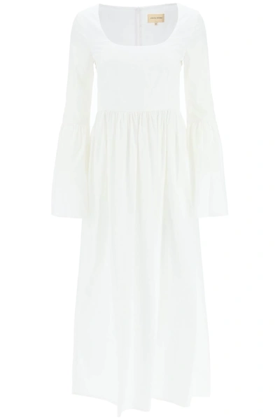 Loulou Studio Keppel Cotton Poplin Long Dress In White