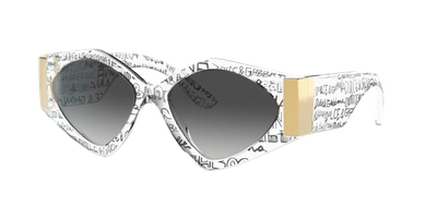 Dolce & Gabbana Grey Gradient Black Irregular Ladies Sunglasses Dg4396 33148g 55 In Nocolor