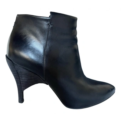 Pre-owned Salle Privée Leather Ankle Boots In Black