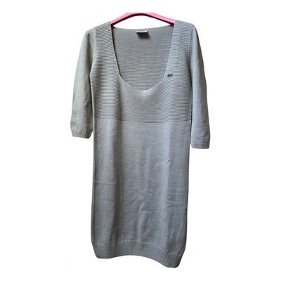 Pre-owned Lacoste Wool Mid-length Dress In Grey