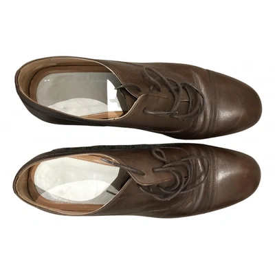 Pre-owned Maison Margiela Leather Lace Ups In Brown